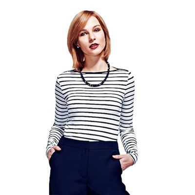 HotSquash White/Navy striped boatneck with Cool Fresh